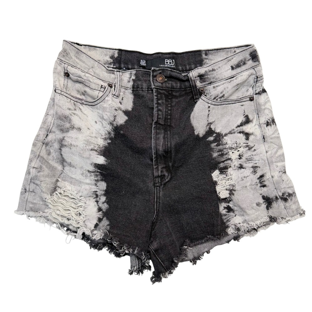 BBJ Los Angeles Acid Wash Distressed Denim Shorts Y2K High‎ Waist Size 9/29